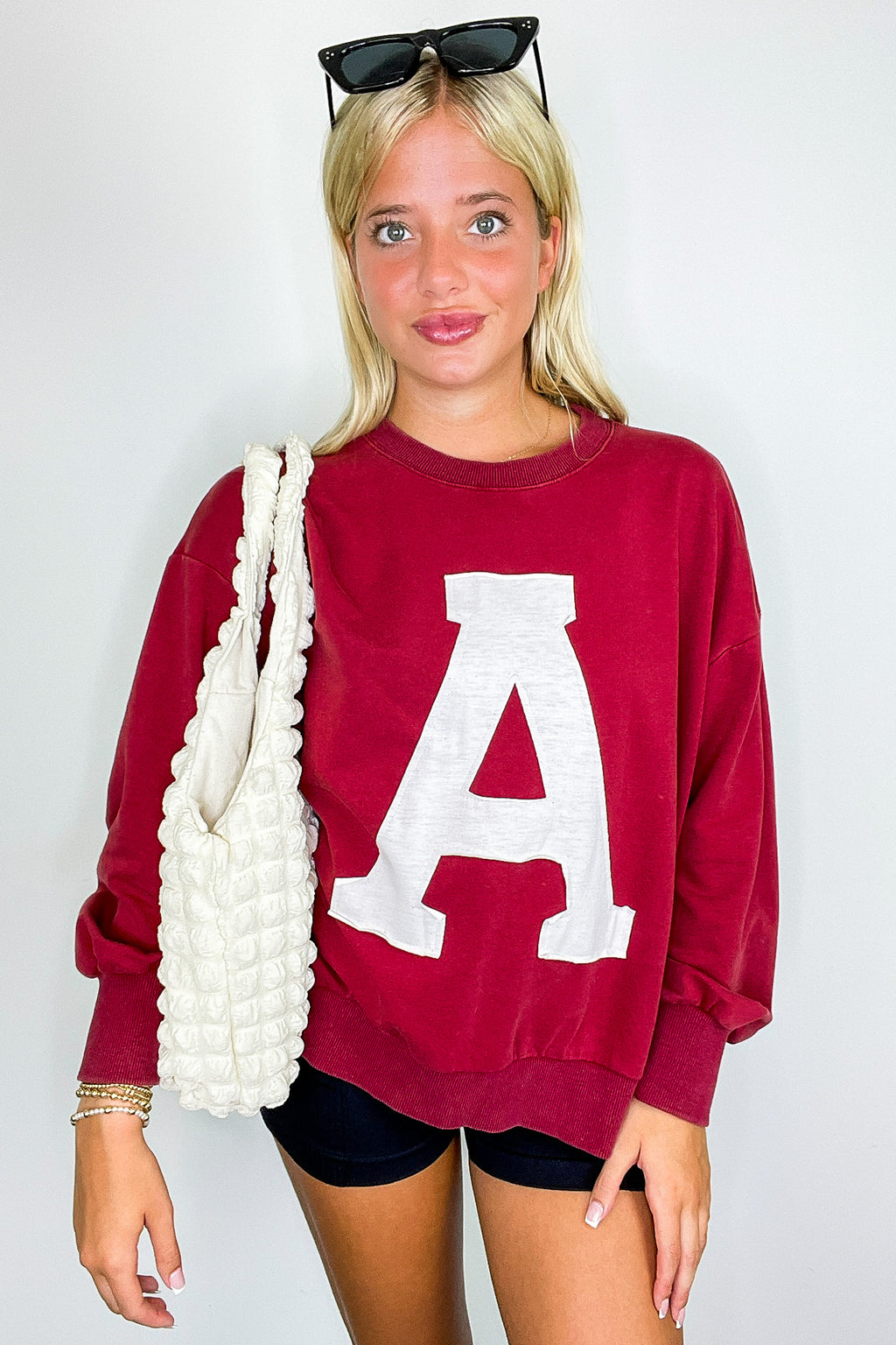 Crimson Crush Logo Acid Washed Sweatshirt - FINAL SALE - Madison and Mallory