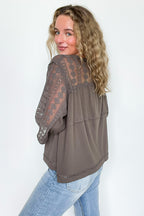 Crochet Core Henley Top - FINAL SALE - Madison and Mallory