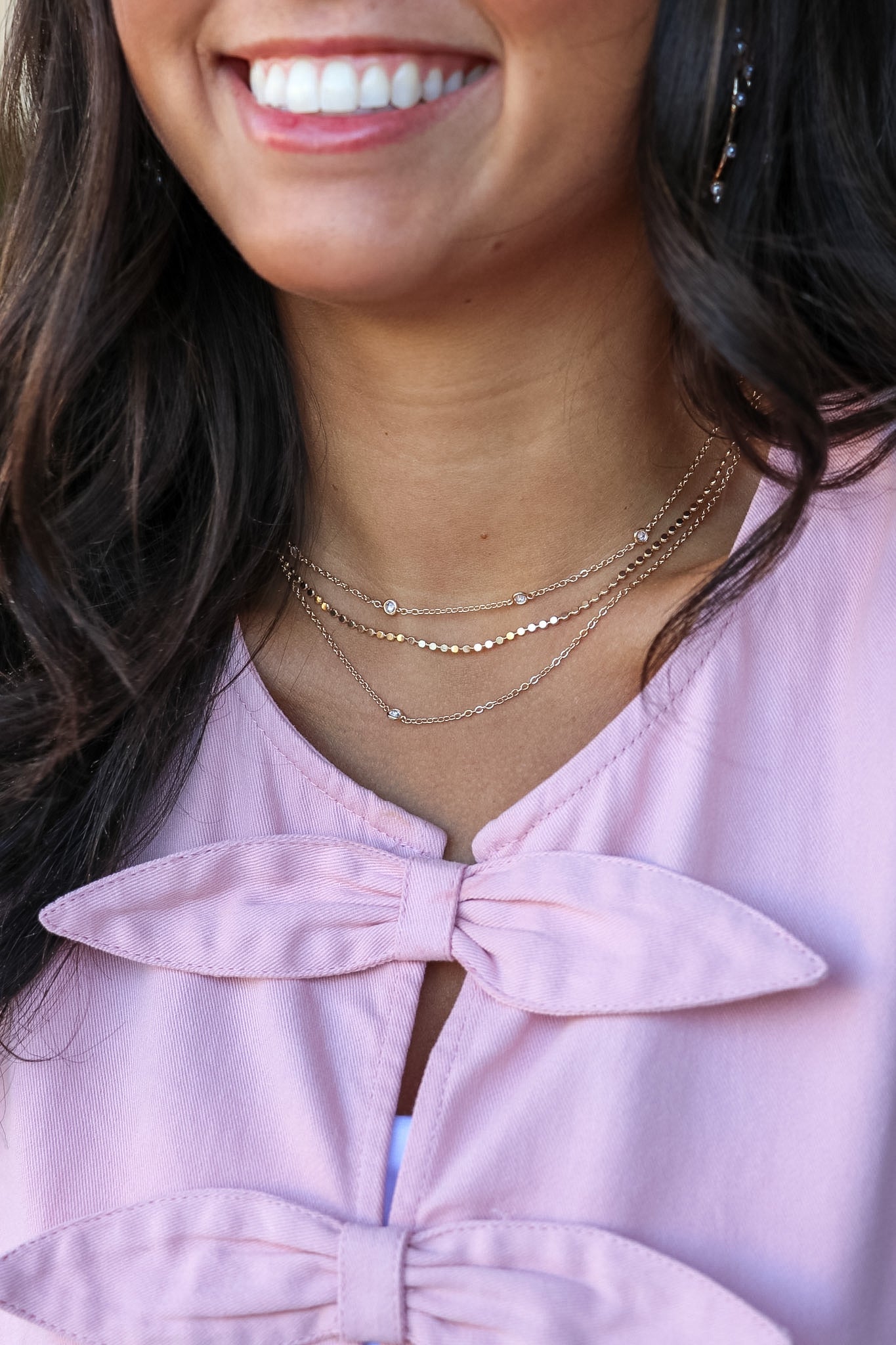 Curated Layers Dainty Crystal Necklace - Madison and Mallory