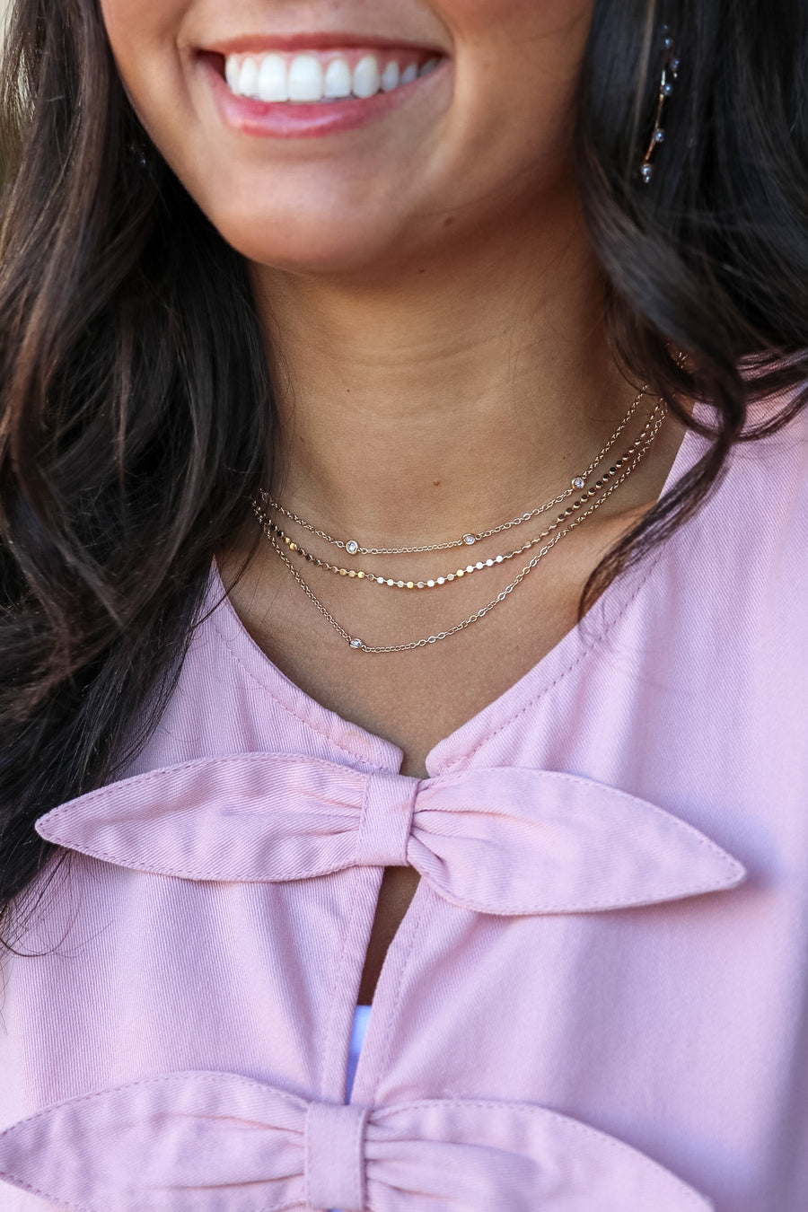 Curated Layers Dainty Crystal Necklace - Madison and Mallory