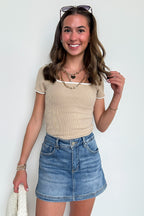 Current Classic Contrast Binding Rib Knit Top - FINAL SALE - Madison and Mallory