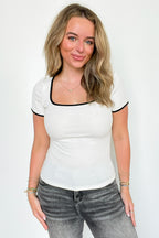 Current Classic Contrast Binding Rib Knit Top - FINAL SALE - Madison and Mallory