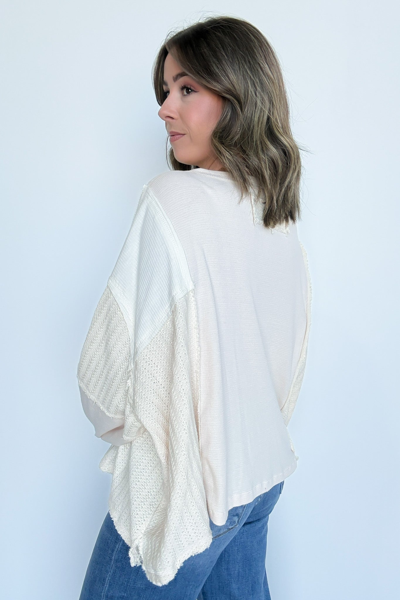 Cut and Sew Contrast Pocket Top - FINAL SALE - Madison and Mallory