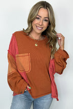 Cut and Sew Contrast Pocket Top - FINAL SALE - Madison and Mallory