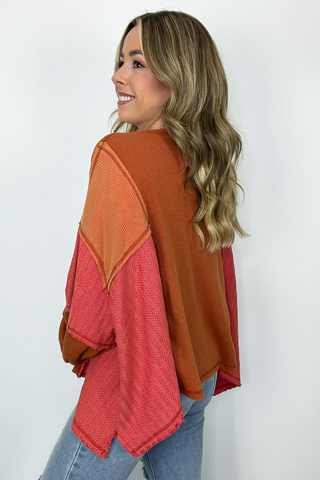 Cut and Sew Contrast Pocket Top - FINAL SALE - Madison and Mallory