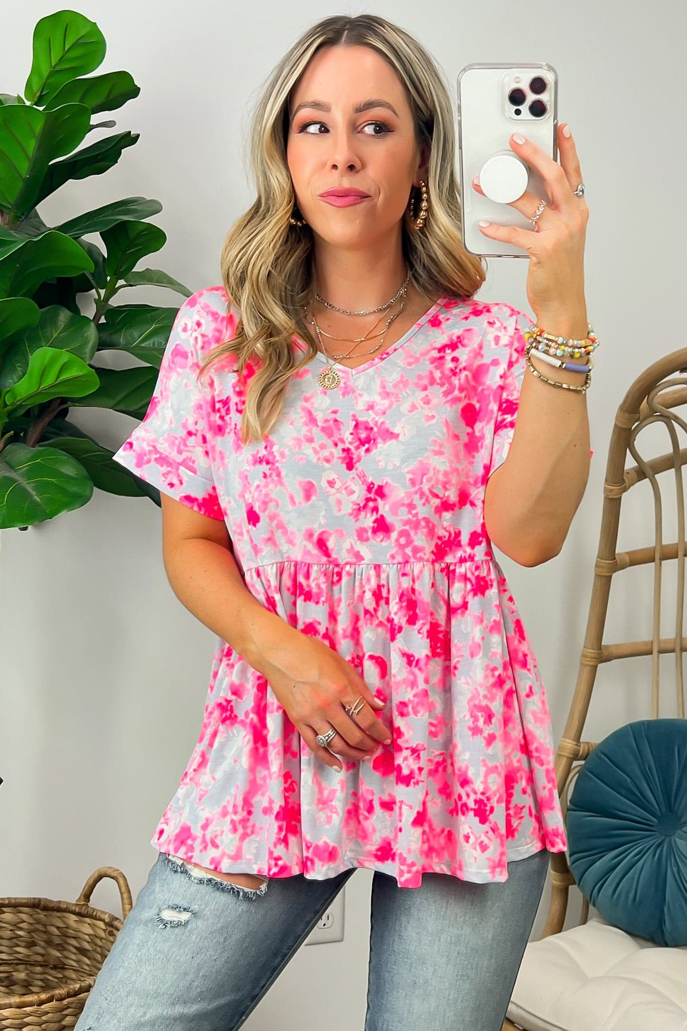  Cutest Confidence Floral Babydoll Peplum Top - Madison and Mallory
