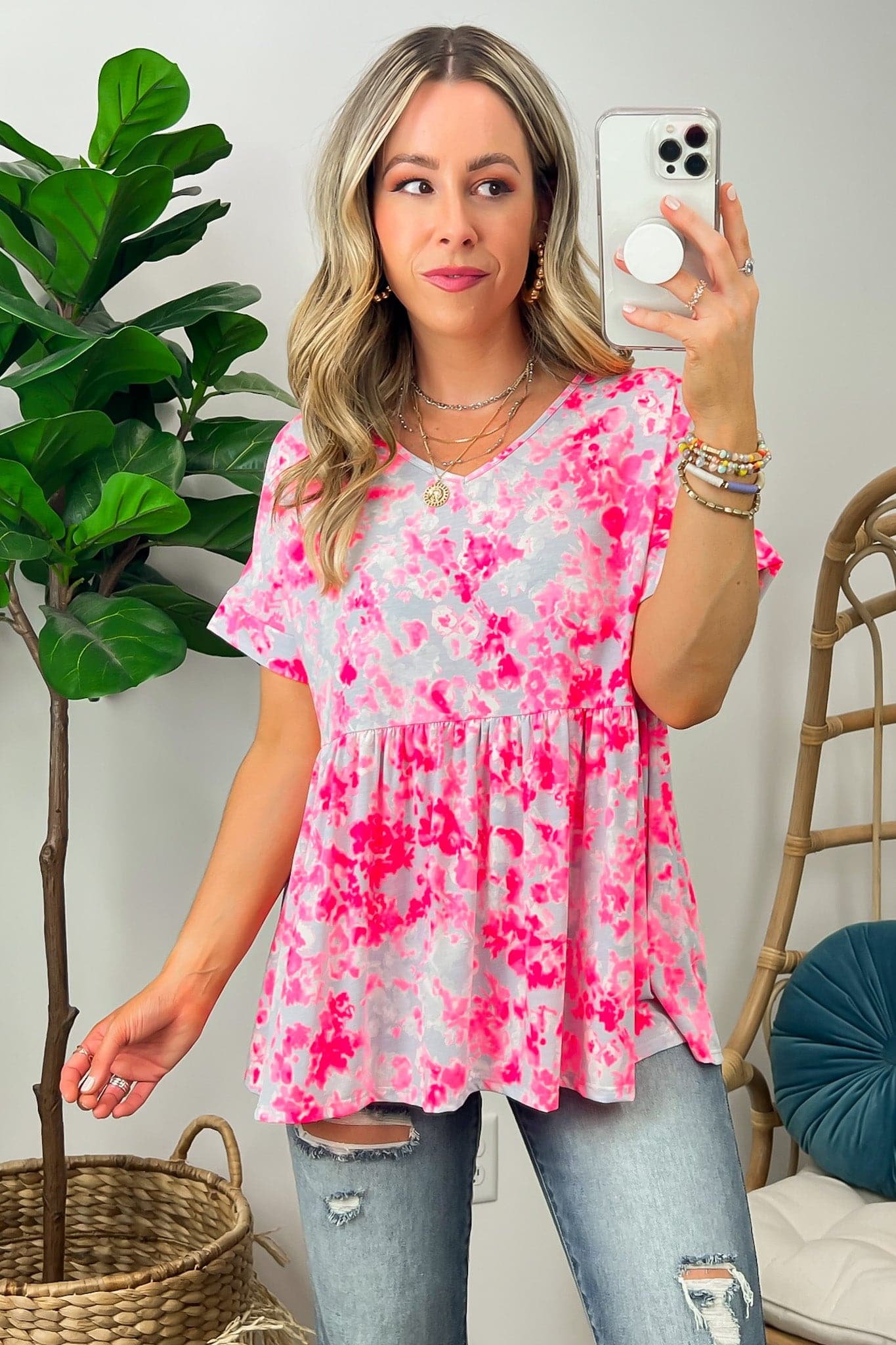 Cutest Confidence Floral Babydoll Peplum Top - Madison and Mallory