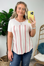  Cymbelline Geometric Print Contrast Top - FINAL SALE - Madison and Mallory