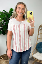 Cymbelline Geometric Print Contrast Top - FINAL SALE - Madison and Mallory
