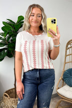  Cymbelline Geometric Print Contrast Top - FINAL SALE - Madison and Mallory