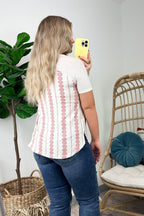  Cymbelline Geometric Print Contrast Top - FINAL SALE - Madison and Mallory