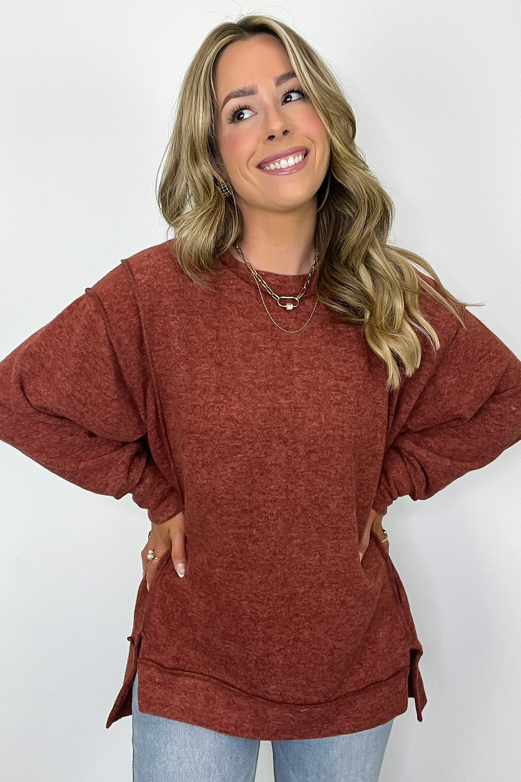  Cyndee Hacci Knit Oversized Pullover - BACK IN STOCK - Madison and Mallory