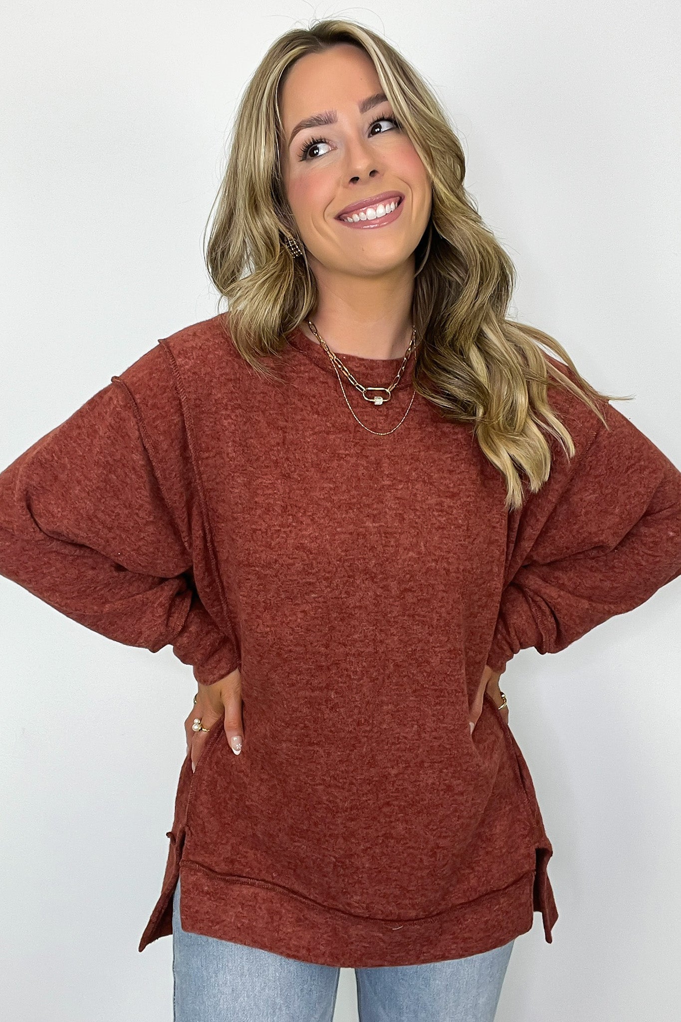  Cyndee Hacci Knit Oversized Pullover - BACK IN STOCK - Madison and Mallory