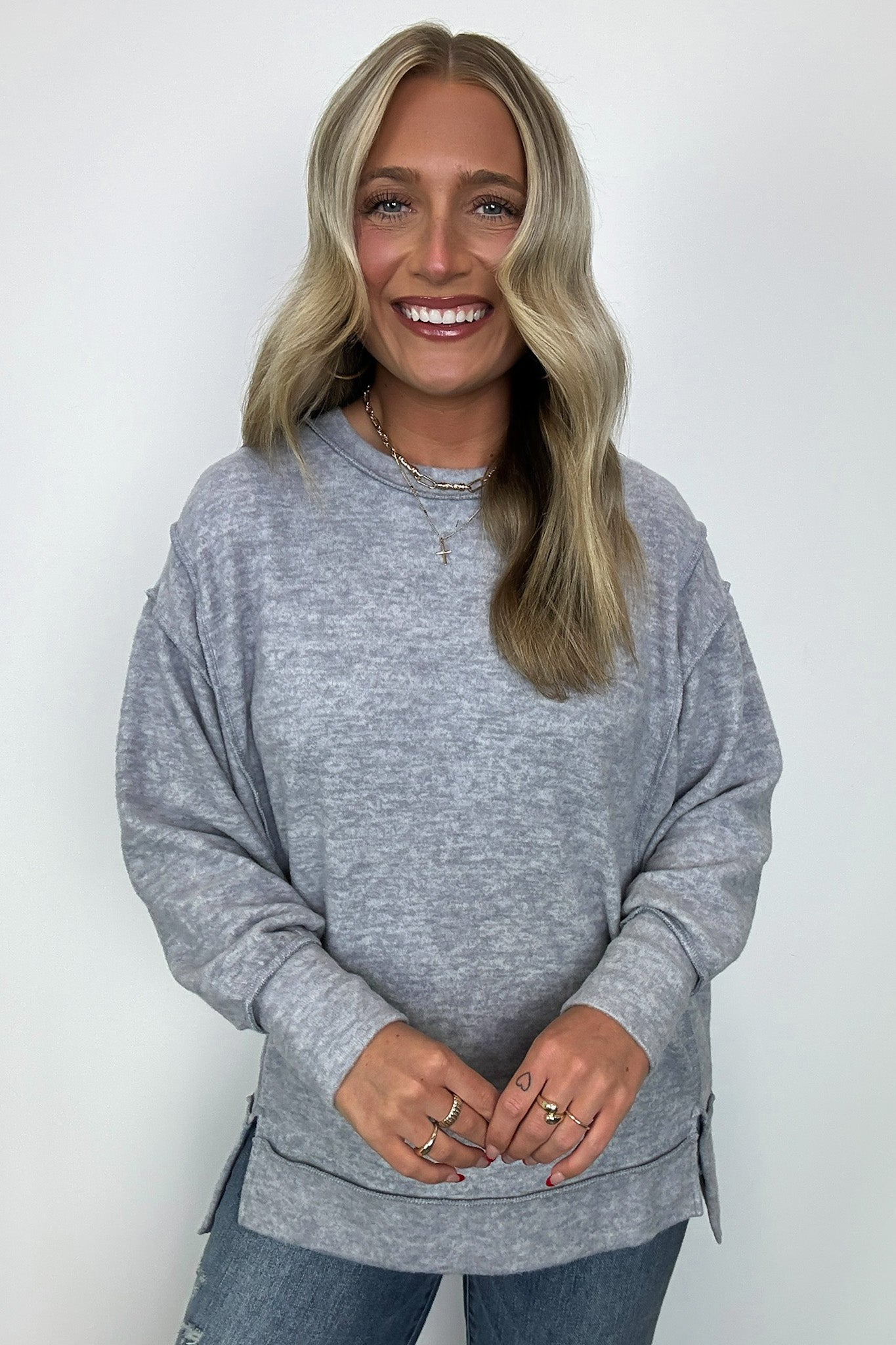  Cyndee Hacci Knit Oversized Pullover - BACK IN STOCK - Madison and Mallory