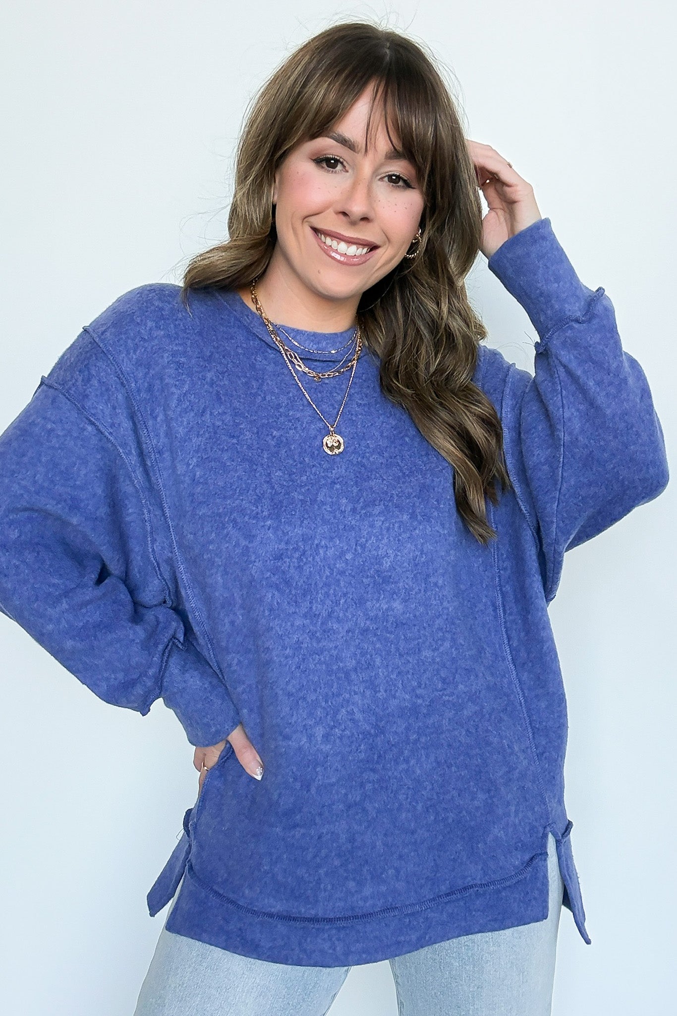  Cyndee Hacci Knit Oversized Pullover - BACK IN STOCK - Madison and Mallory