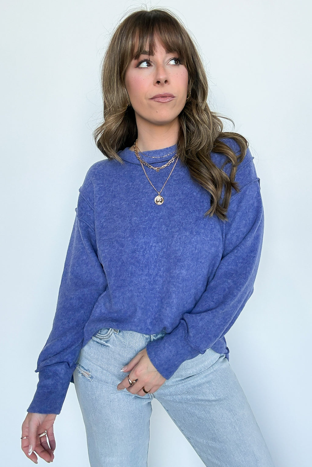 Marlin / SM Cyndee Hacci Knit Oversized Pullover - Madison and Mallory