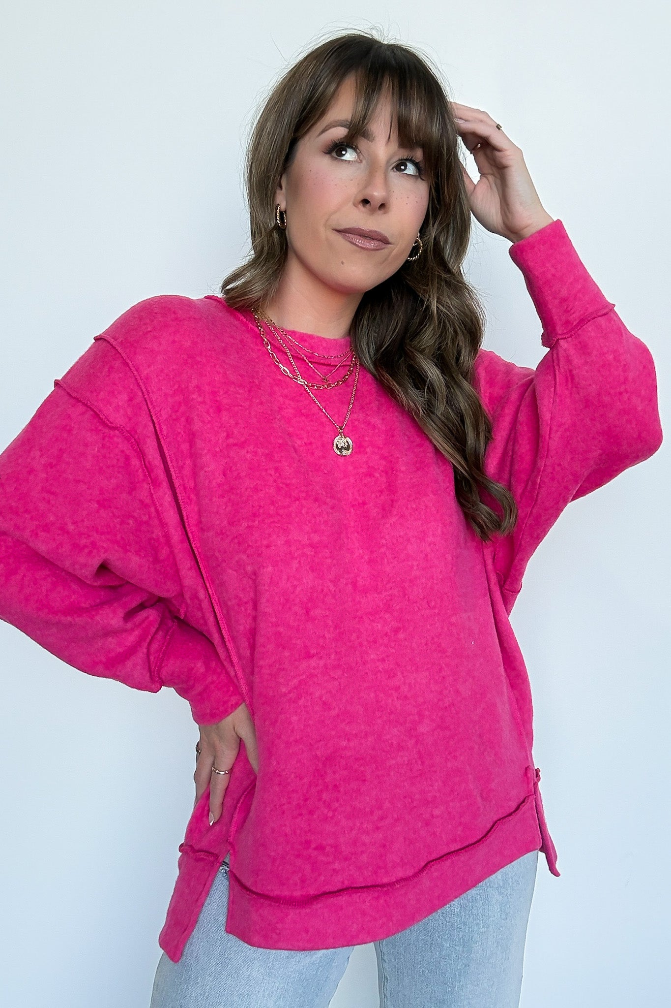  Cyndee Hacci Knit Oversized Pullover - BACK IN STOCK - Madison and Mallory