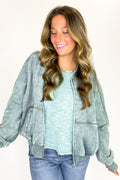 Ash Jade / S Vintage Drift Acid Washed Fleece Jacket - BACK IN STOCK - Madison and Mallory