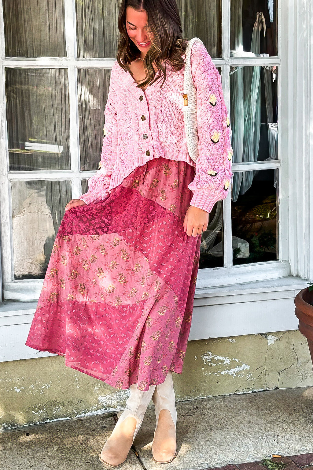 Meadow Mood Floral Embroidered Oversized Cardigan - Madison and Mallory