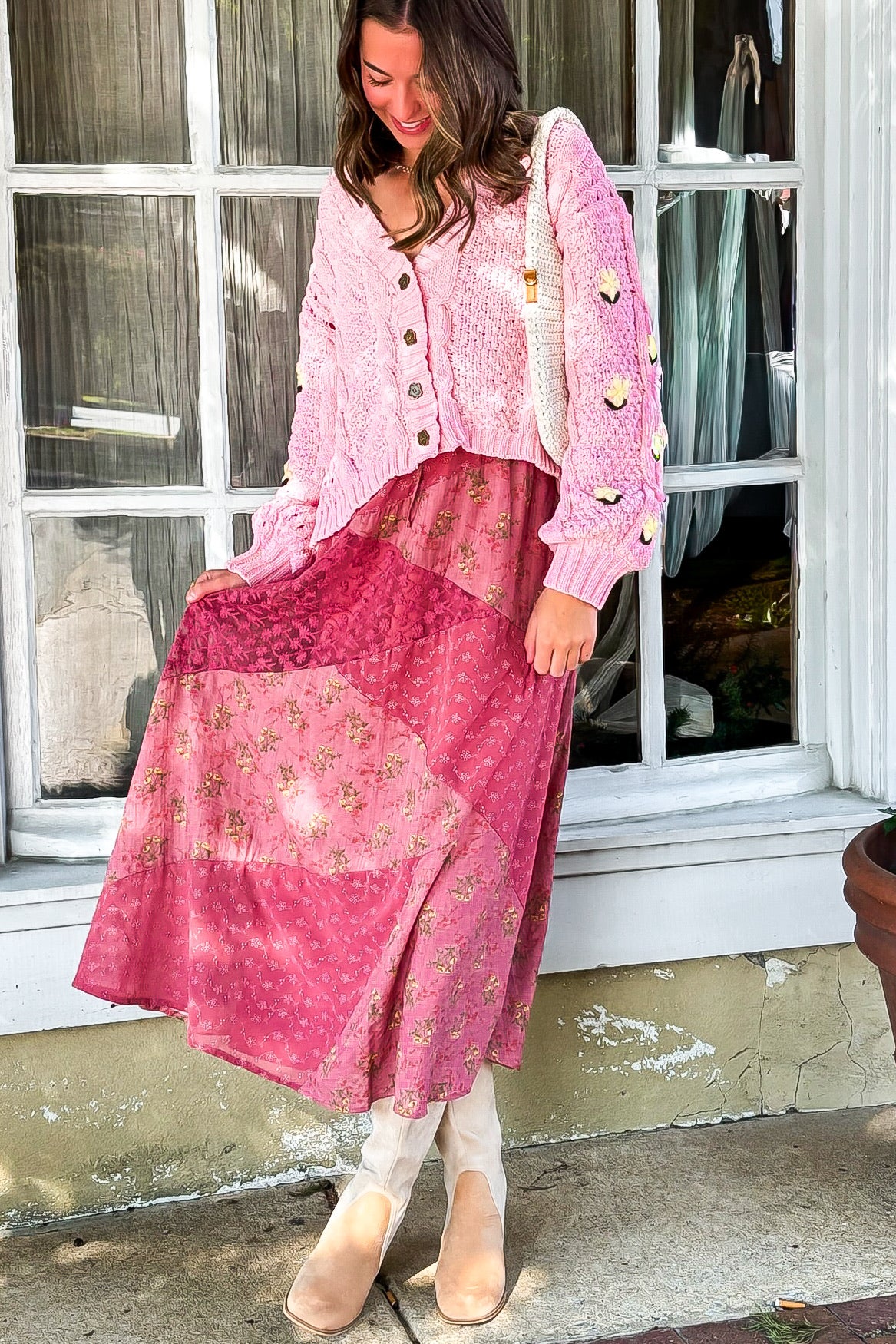 Meadow Mood Floral Embroidered Oversized Cardigan - Madison and Mallory