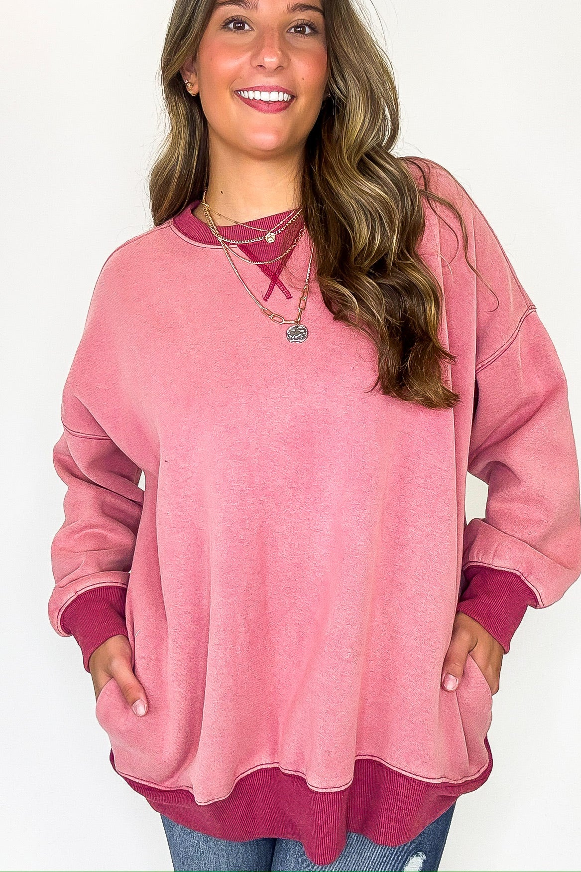 The Cozy Core Ribbed Washed Fleece Oversized Sweatshirt - Madison and Mallory