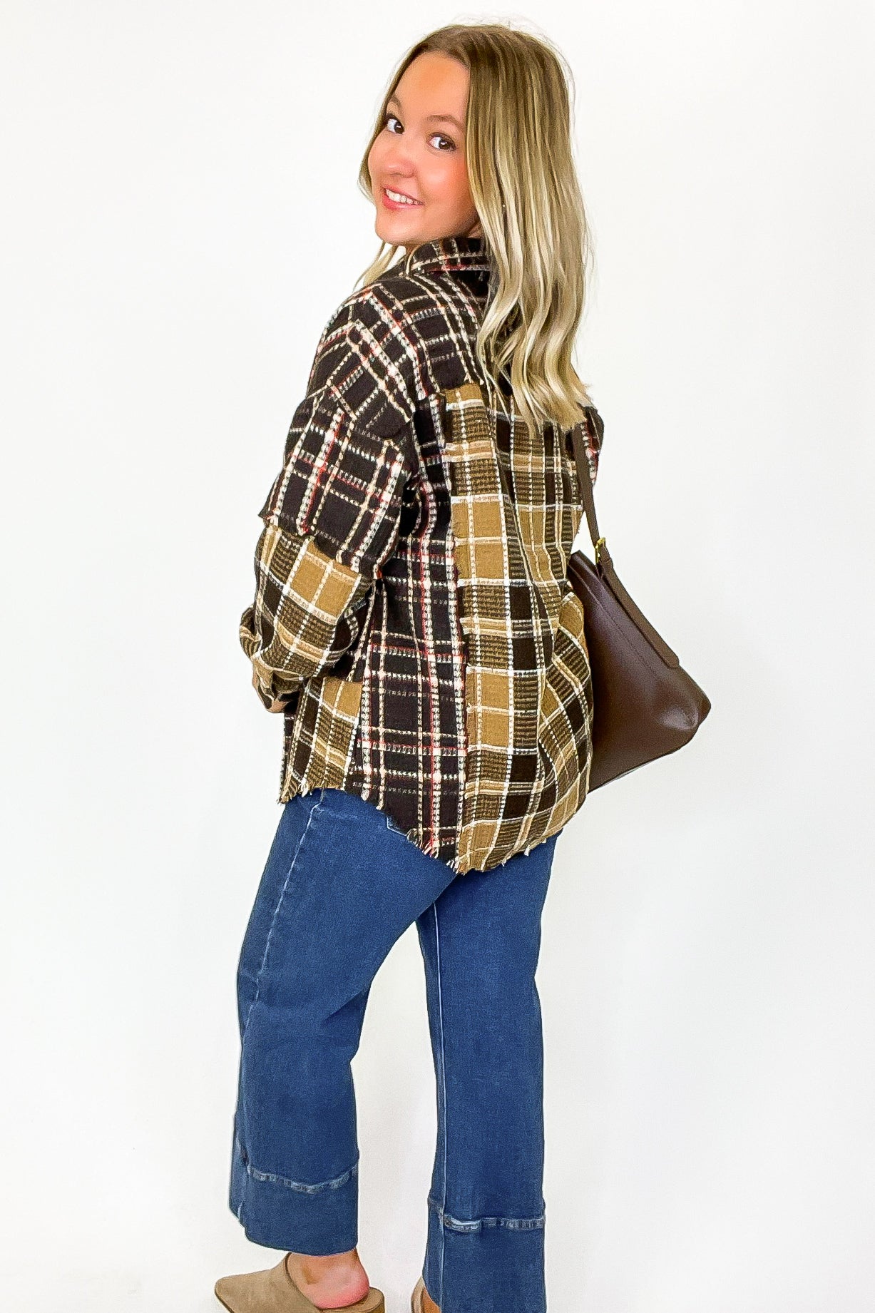 Notoriously Cool Mixed Plaid Oversized Shacket - Madison and Mallory