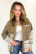 Mocha / S Notoriously Cool Mixed Plaid Oversized Shacket - FINAL SALE - Madison and Mallory