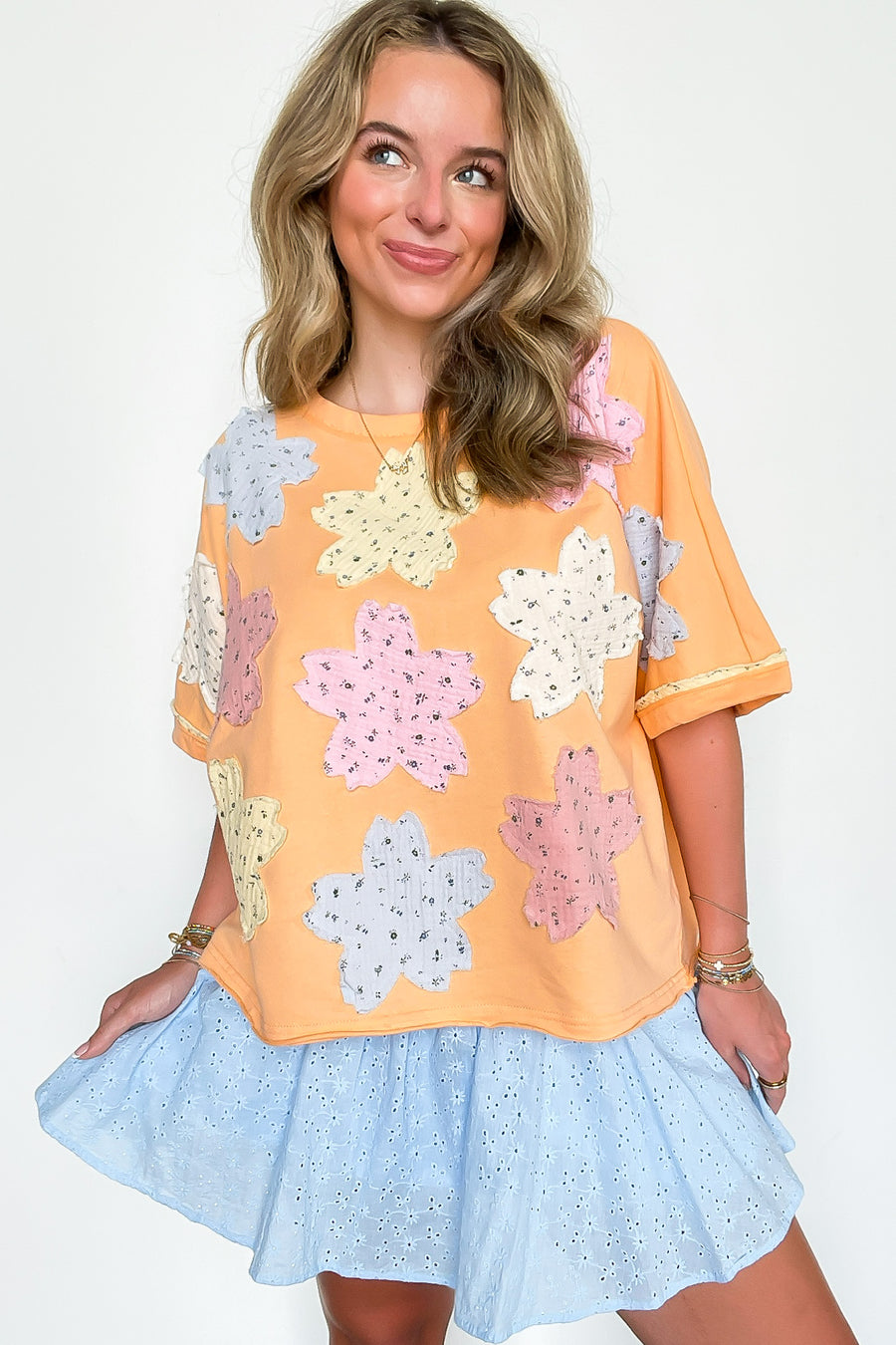 Daily Delight Patchwork Floral Relaxed Top - Madison and Mallory