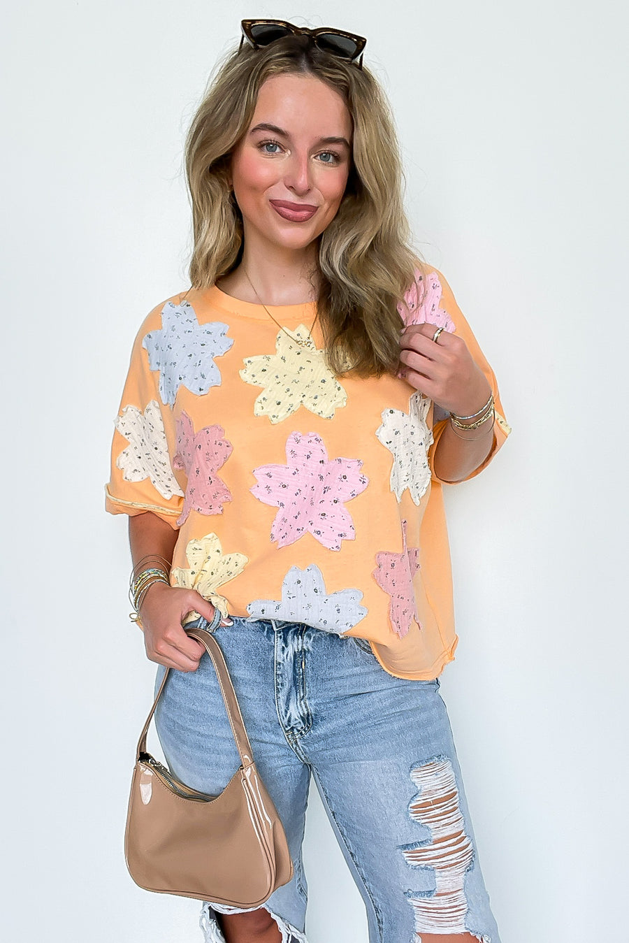 Daily Delight Patchwork Floral Relaxed Top - Madison and Mallory
