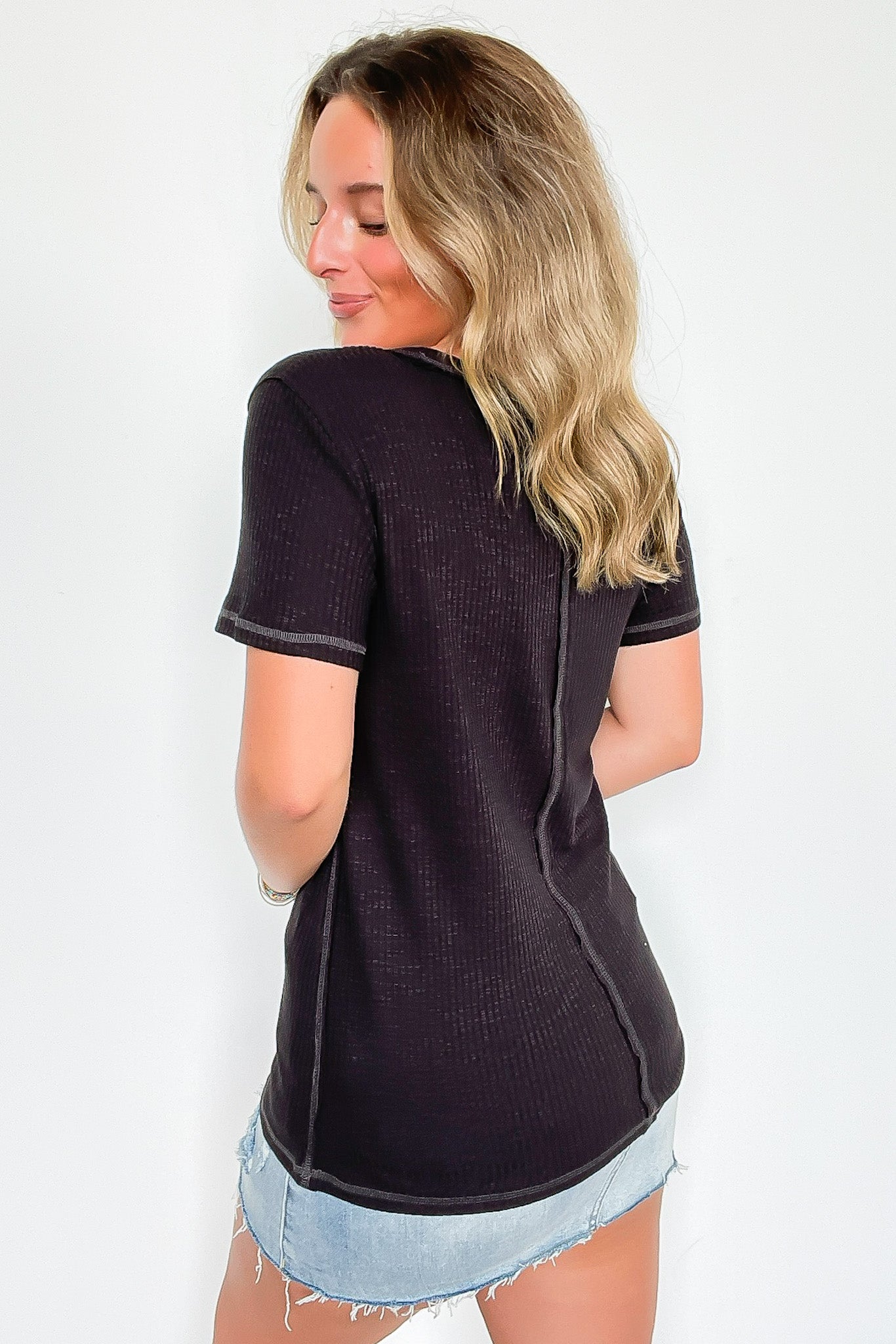 Daily Favorite Jersey Ribbed Round Neck Top - FINAL SALE - Madison and Mallory