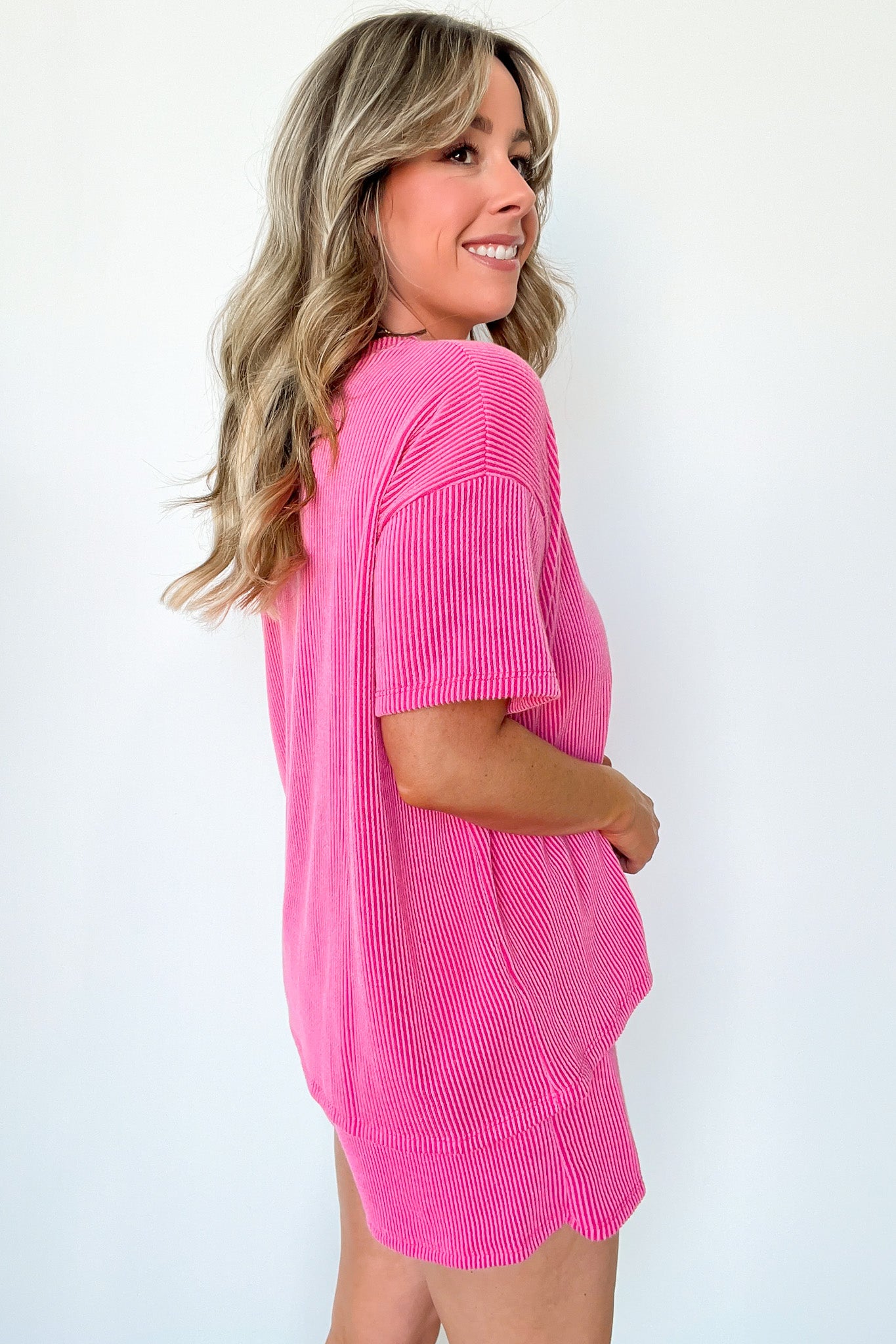  Daily Vibes Rib Knit Relaxed Top and Shorts Set - Madison and Mallory