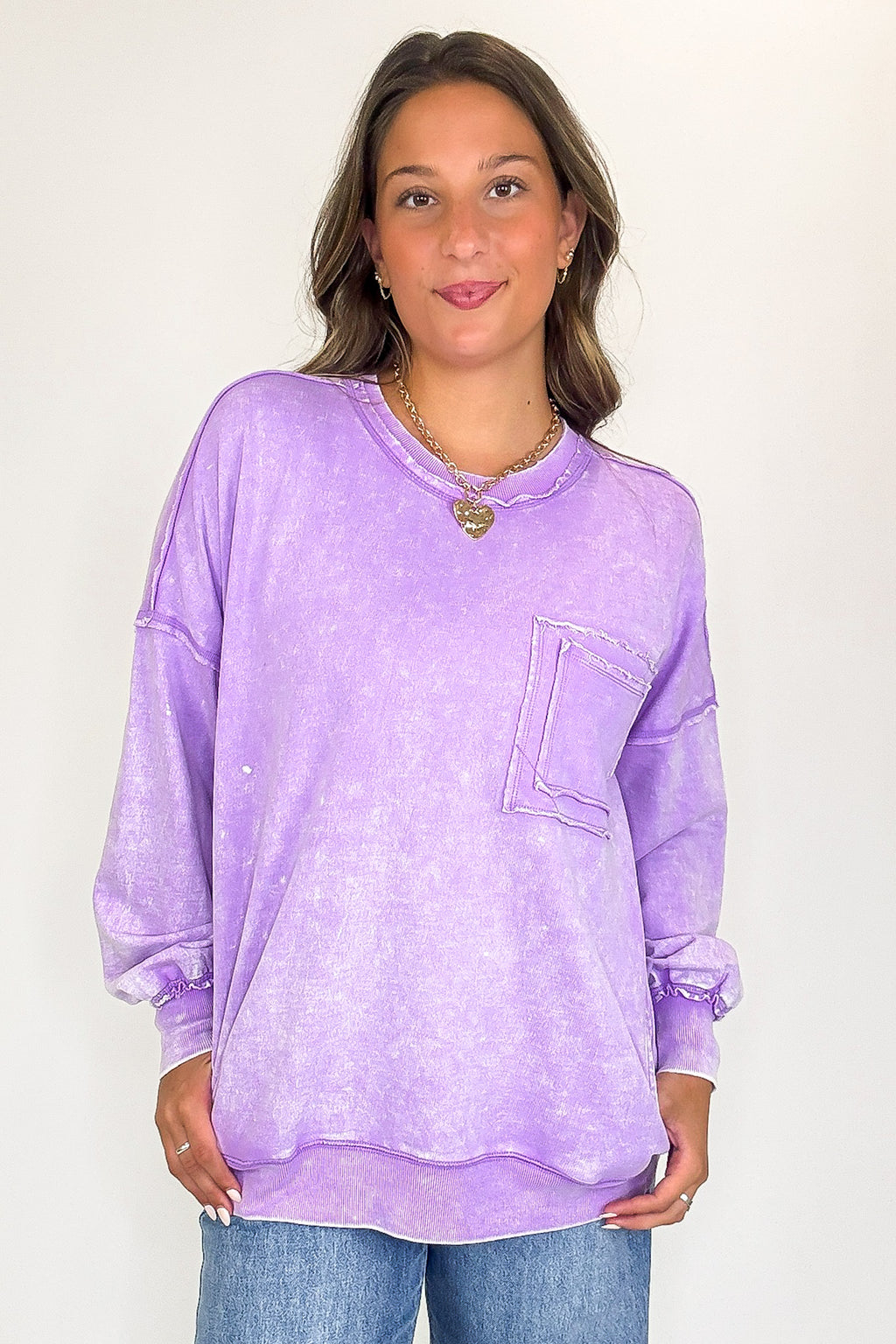 Daily Cozy Acid Wash Raw Edge Pullover - BACK IN STOCK - Madison and Mallory