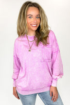 Daily Cozy Acid Wash Raw Edge Pullover - BACK IN STOCK - Madison and Mallory
