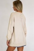Daily Cozy Acid Wash Raw Edge Pullover