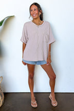 Daily Drift Rib Knit Pocket Top - BACK IN STOCK - Madison and Mallory