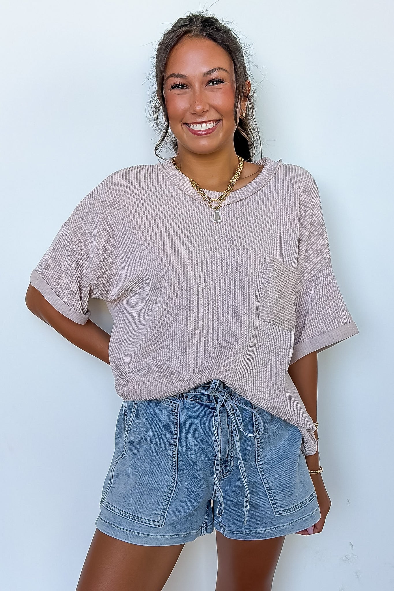 Daily Drift Rib Knit Pocket Top - Madison and Mallory