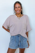 Daily Drift Rib Knit Pocket Top - BACK IN STOCK - Madison and Mallory