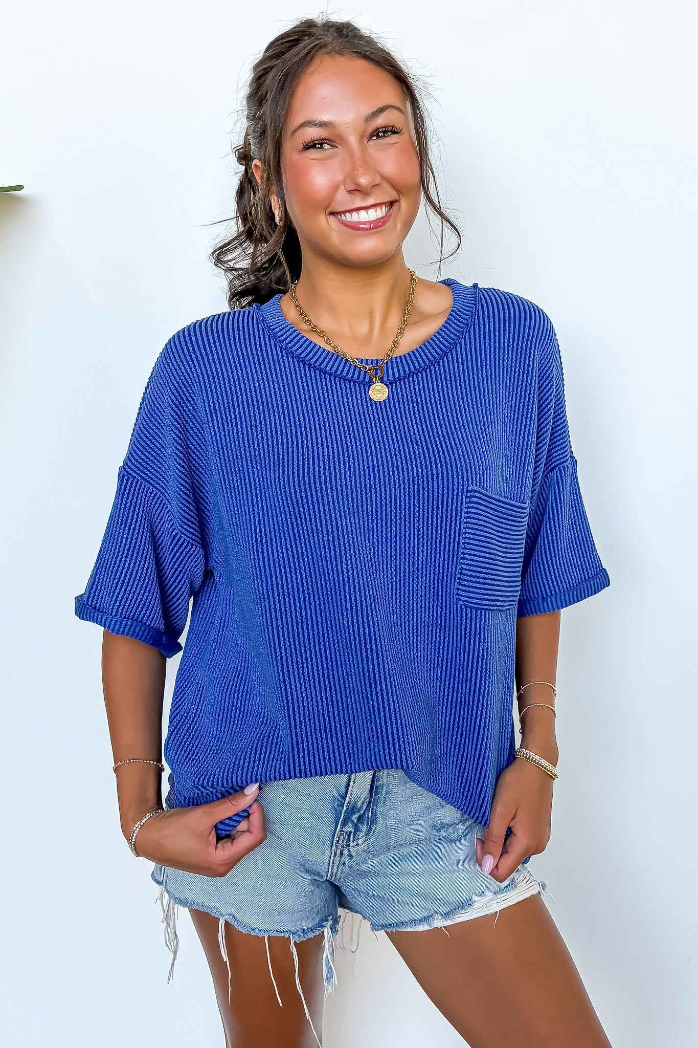 Daily Drift Rib Knit Pocket Top - BACK IN STOCK - Madison and Mallory