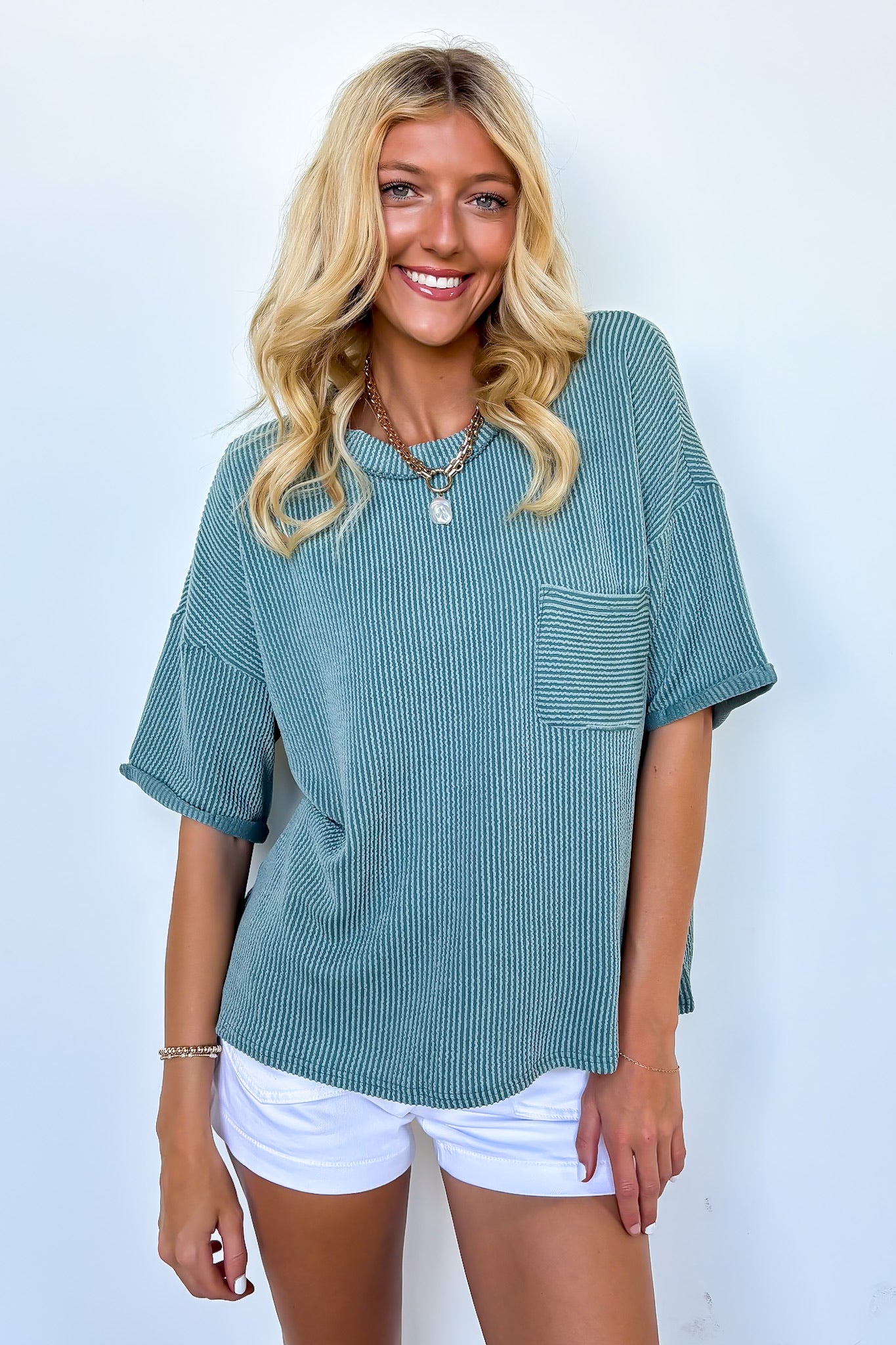 Daily Drift Rib Knit Pocket Top - BACK IN STOCK - Madison and Mallory