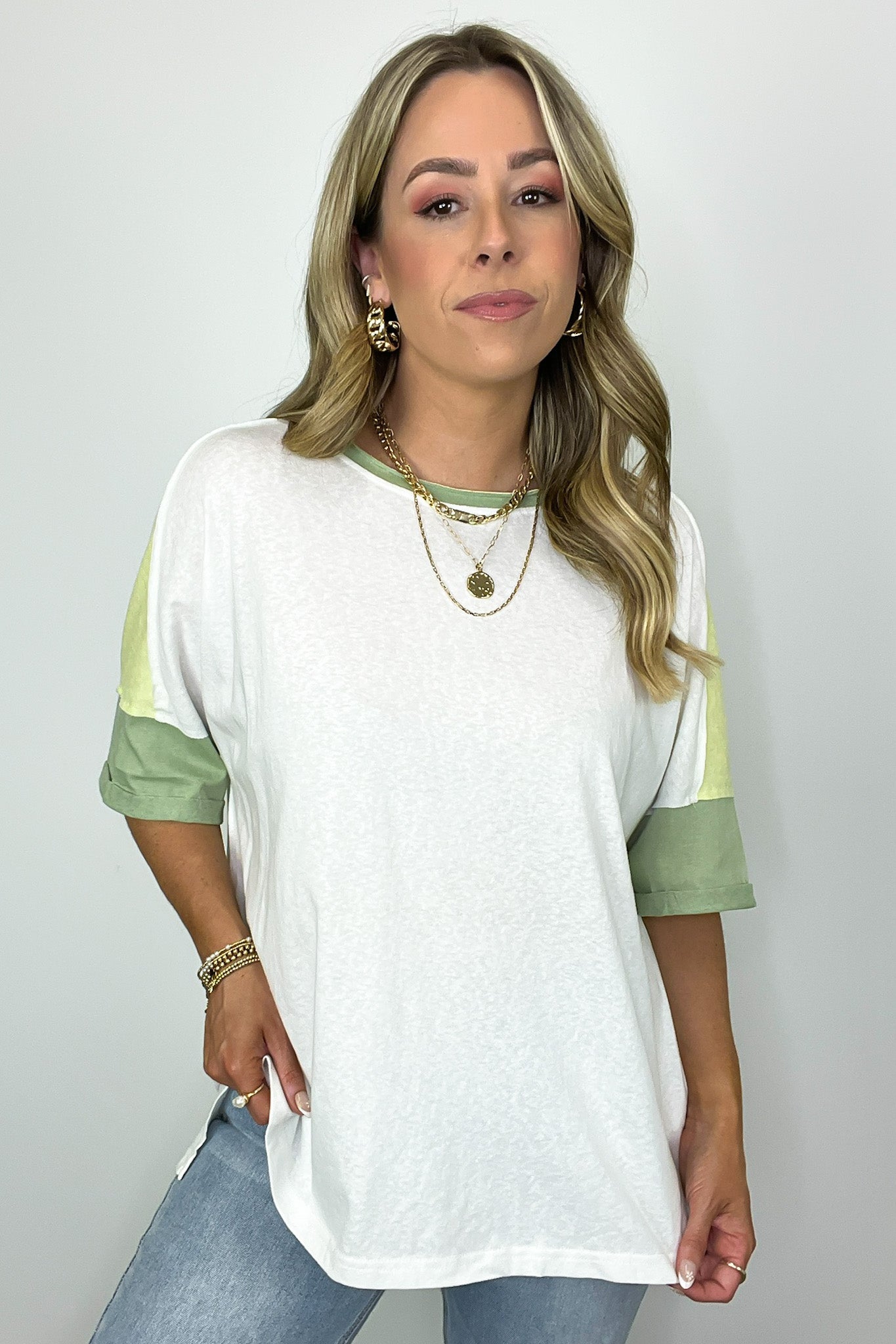  Dani Color Block Short Sleeve Top - Madison and Mallory