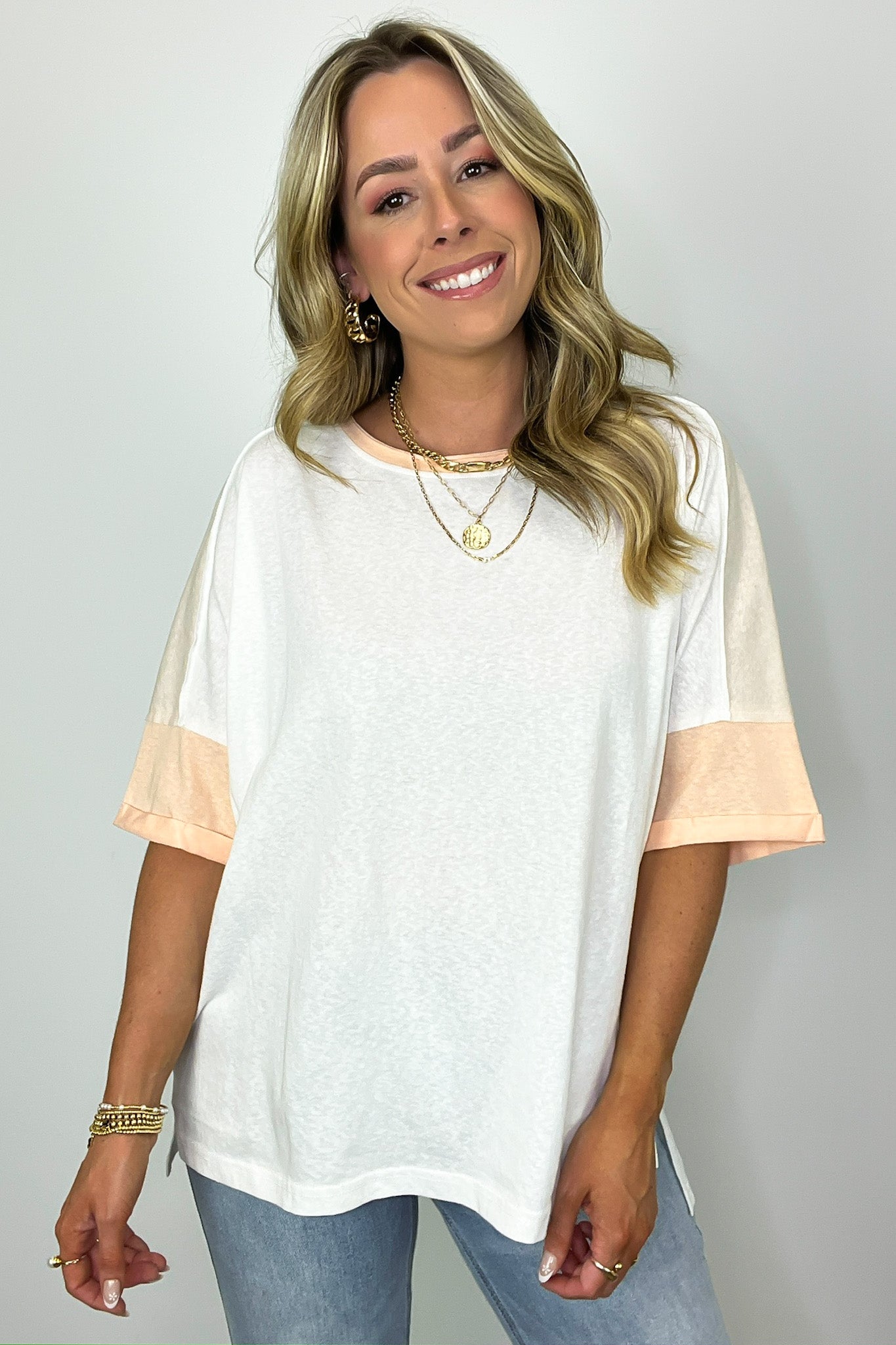  Dani Color Block Short Sleeve Top - Madison and Mallory