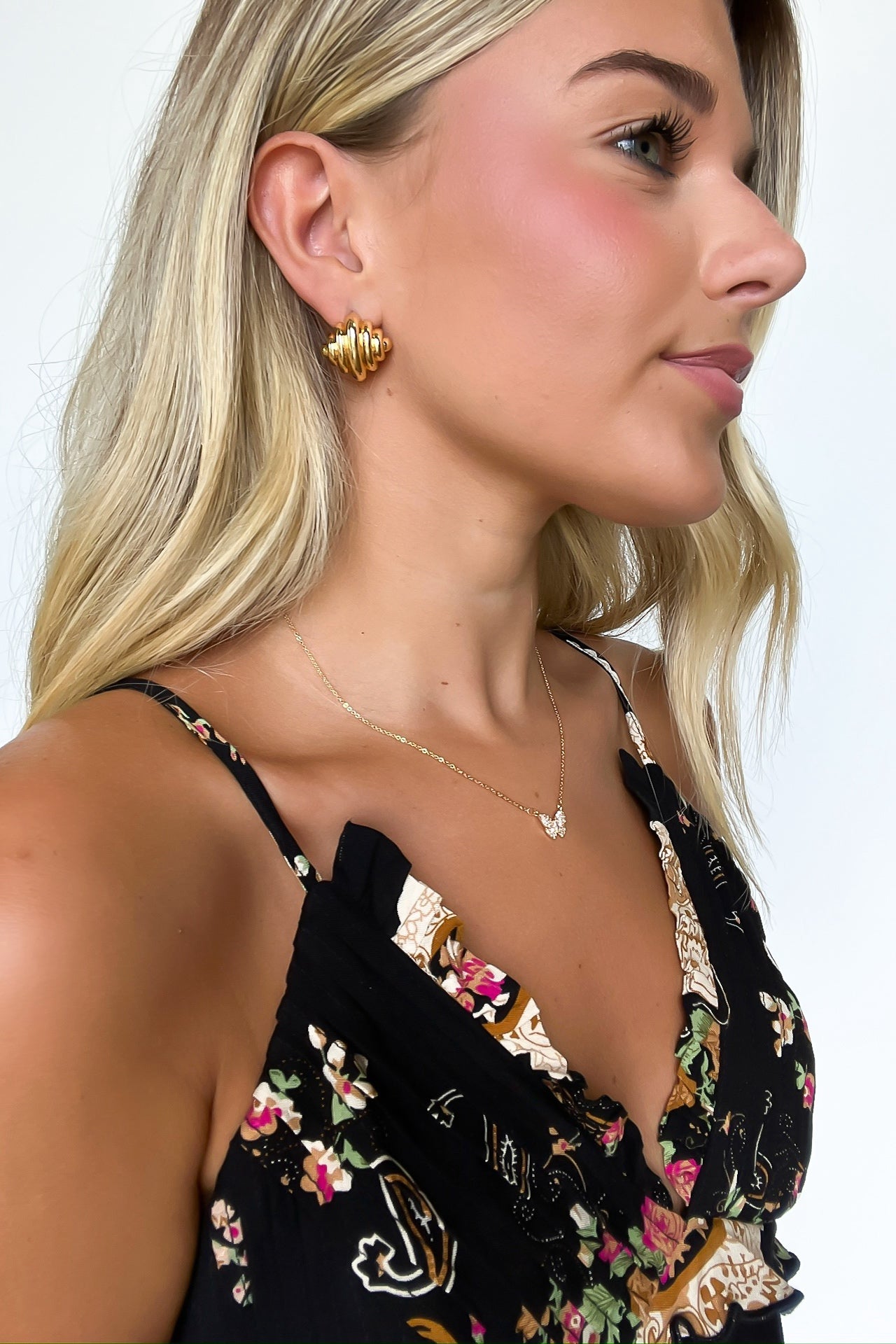 Gold Danielia Gold Dipped Ripple Stud Earrings - Madison and Mallory