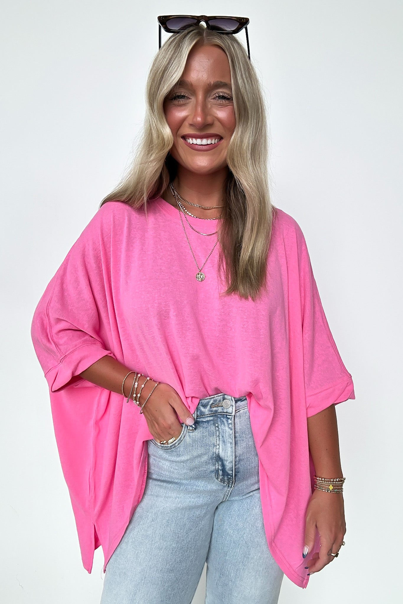  Daphney Drop Shoulder Batwing Sleeve Top - Madison and Mallory