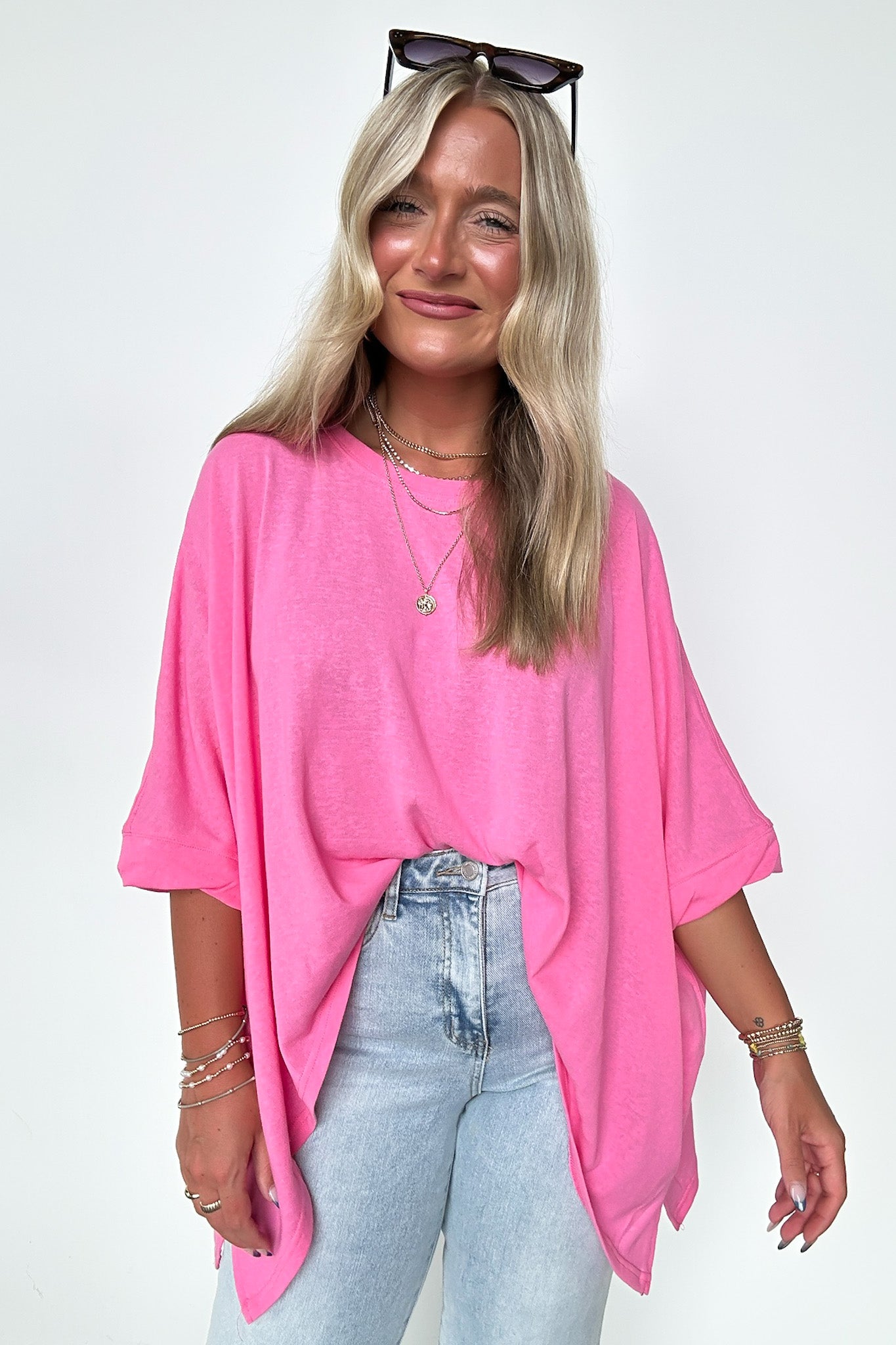  Daphney Drop Shoulder Batwing Sleeve Top - Madison and Mallory