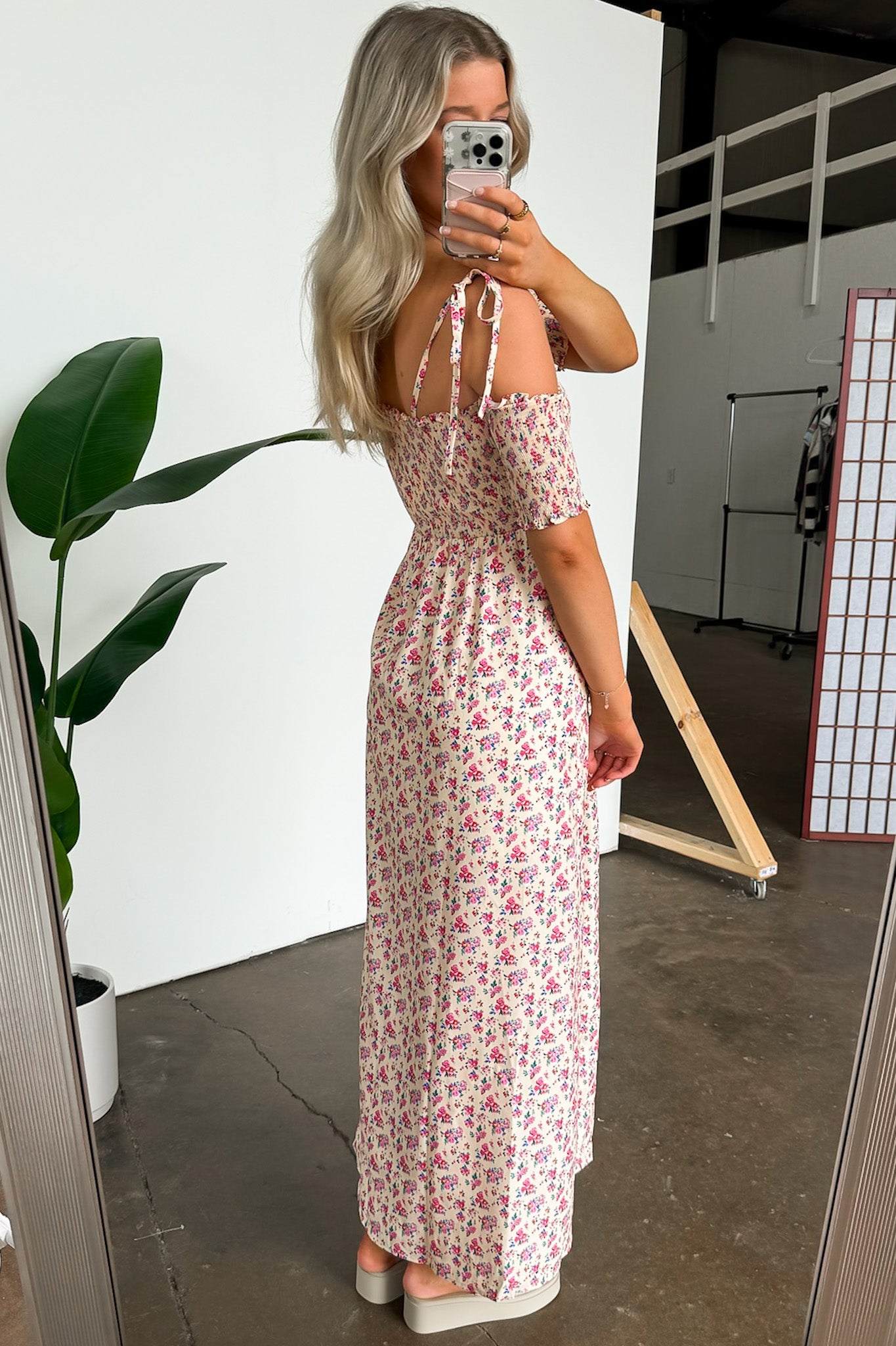  Darling Energy Off Shoulder Smocked Floral Maxi Dress - FINAL SALE - Madison and Mallory