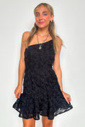 Black / S Darling Glow Floral Applique Dress - FINAL SALE - Madison and Mallory