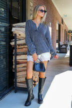 Daybreak Ribbed Henley Pullover - Madison and Mallory