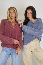 Daybreak Ribbed Henley Pullover