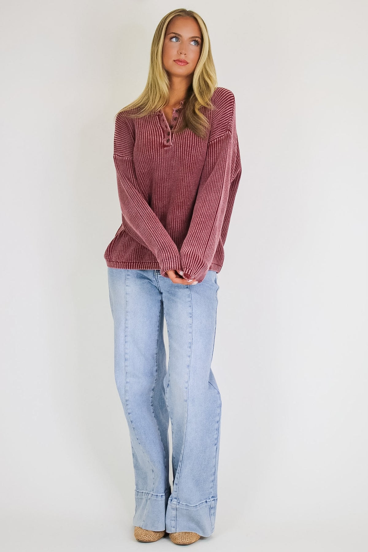 Daybreak Ribbed Henley Pullover