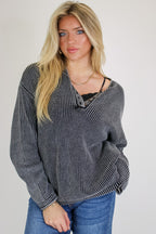 Daybreak Ribbed Henley Pullover